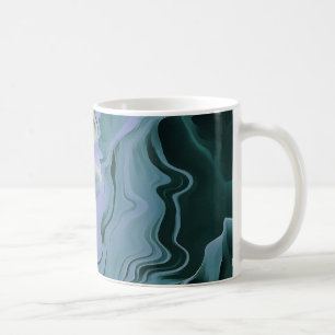 Blue Turbulence Acrylic Pour Abstrakt Art Kaffeetasse