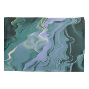 Blue Turbulence Acrylic Pour Abstrakt Art Kissenbezug