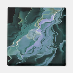 Blue Turbulence Acrylic Pour Abstrakt Art Magnet