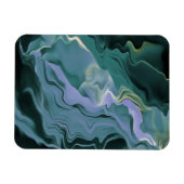 Blue Turbulence Acrylic Pour Abstrakt Art Magnet (Horizontal)