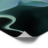 Blue Turbulence Acrylic Pour Abstrakt Art Poster (Ecke)