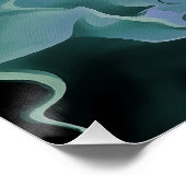 Blue Turbulence Acrylic Pour Abstrakt Art Poster (Ecke)