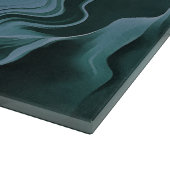 Blue Turbulence Acrylic Pour Abstrakt Art Schneidebrett (Ecke)