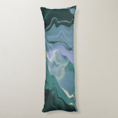 Blue Turbulence Acrylic Pour Abstrakt Art Seitenschläferkissen (Rückseite (Vertikal))