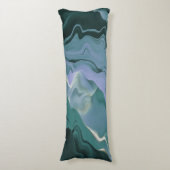 Blue Turbulence Acrylic Pour Abstrakt Art Seitenschläferkissen (Vorderseite Vertikal)
