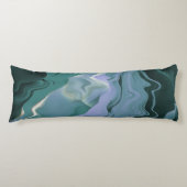 Blue Turbulence Acrylic Pour Abstrakt Art Seitenschläferkissen (Vorderseite)