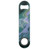 Blue Turbulence Acrylic Pour Abstrakt Art Speed Flaschenöffner (Vorderseite)