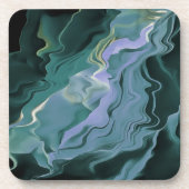 Blue Turbulence Acrylic Pour Abstrakt Art Untersetzer (Vorderseite)