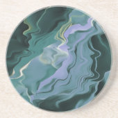 Blue Turbulence Acrylic Pour Abstrakt Art Untersetzer (Vorne)
