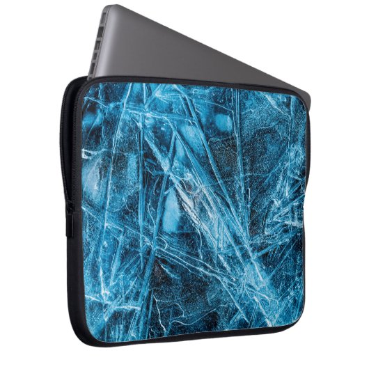 Blue Türkis Abstrakt Ice Laptopschutzhülle (Vorne Rechts)