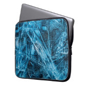 Blue Türkis Abstrakt Ice Laptopschutzhülle (Vorderseite Links)