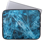 Blue Türkis Abstrakt Ice Laptopschutzhülle (Vorderseite)