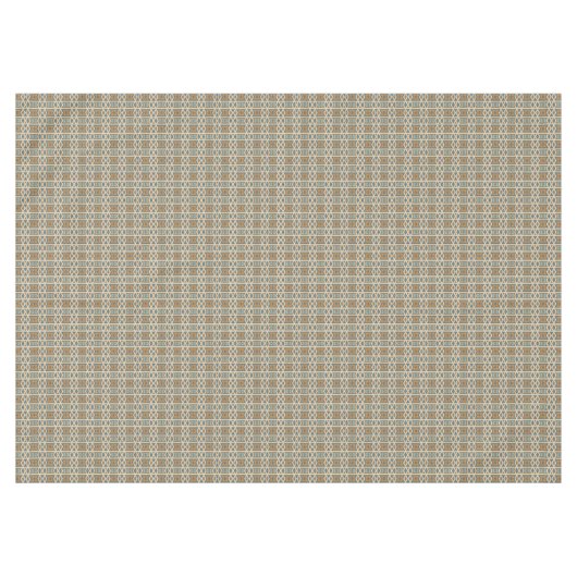 Blue Türkis Aquamarin Orange Tan Brown Tribal Art Tischdecke (Vorderseite (Horizontal))