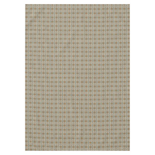 Blue Türkis Aquamarin Orange Tan Brown Tribal Art Tischdecke (Vorderseite)