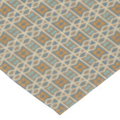 Blue Türkis Aquamarin Orange Tan Brown Tribal Art Tischdecke (Schrägansicht)