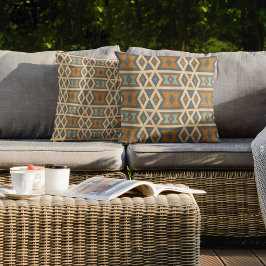 Blue Türkis Aquamarin Terraccotta auf dem Monte Br Kissen