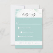 Blue Türkis Wasserfarbe mit/ohne Mahlzeit RSVP Karte (Vorderseite)
