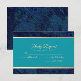 Blue Türkise Hochzeitskarten RSVP Karte