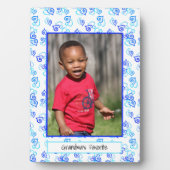 Blue Türkise Linked Hearts Gerahmtes benutzerdefin Fotoplatte (Vorderseite)