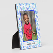 Blue Türkise Linked Hearts Gerahmtes benutzerdefin Fotoplatte (Seite)