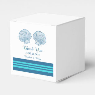 Blue Türkise Nautical Seashells Gefälligkeitsboxen Geschenkschachtel