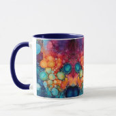 Blue Türkise Orange Alkohol und Tintenfische Blase Tasse (Links)