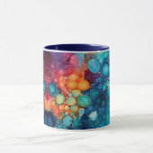 Blue Türkise Orange Alkohol und Tintenfische Blase Tasse (Zentrum)