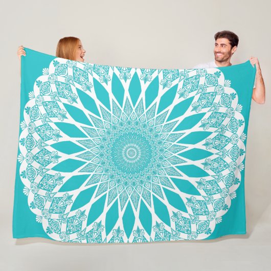 Blue Türkise Tristyns Mandala Fleecedecke (Beispiel)