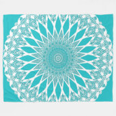 Blue Türkise Tristyns Mandala Fleecedecke (Vorderseite (Horizontal))