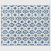 Blue Turkish Eye Pattern Wrapper Geschenkpapier (Flach)