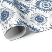 Blue Turkish Eye Pattern Wrapper Geschenkpapier (Rolleneckpunkt)