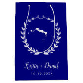Blue Turks und Caico Map Wedding Welcome Swag Mittlere Geschenktüte (Vorderseite)
