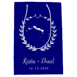 Blue Turks und Caico Map Wedding Welcome Swag Mittlere Geschenktüte