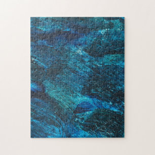 Blue Turqouise Glitzer Brush Stroke Puzzle