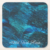 Blue Turqouise Paint Brushstrokes Rechteckiger Pappuntersetzer (Vorderseite)