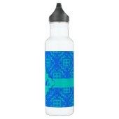 Blue & Turquoise Aqua Arabesque Marokkanisch Trinkflasche (Rechts)