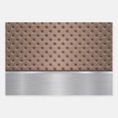 BLUE TURQUOISE BROWN SILVER METAL AUSSEHEN GESCHENKPAPIER SET (Vorderseite 3)