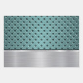 BLUE TURQUOISE BROWN SILVER METAL AUSSEHEN GESCHENKPAPIER SET (Vorderseite 2)