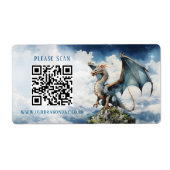 Blue Turquoise Celtic Dragon QR Code Hochzeitsinfo (Vorne)