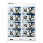 Blue Turquoise Celtic Dragon QR Code Hochzeitsinfo (Vorne)
