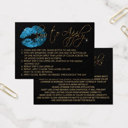 Blue Turquoise Glitzer Lips - Anwenden (Büro)