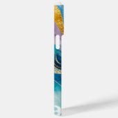 Blue Turquoise Gold Octopus Case-Mate iPhone 14 P Hülle (Rückseite / Rechts)