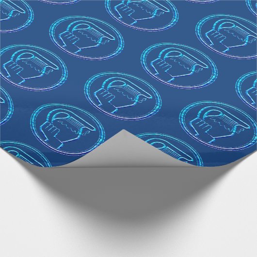 Blue Turquoise Horoscope Zodiac Star Sign Aquarius Geschenkpapier (Ecke)