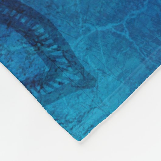 Blue Turquoise Mandala Distressed  Fleecedecke (Ecke)
