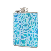 Blue Turquoise Mosaic Glass Til Modern Chic Flachmann (Links)