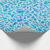 Blue Turquoise Mosaic Glass Til Modern Chic Geschenkpapier (Ecke)