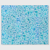 Blue Turquoise Mosaic Glass Til Modern Chic Geschenkpapier (Flach)