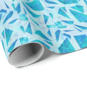 Blue Turquoise Mosaic Glass Til Modern Chic Geschenkpapier (Rolleneckpunkt)