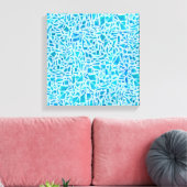 Blue Turquoise Mosaic Glass Til Modern Chic Leinwanddruck (Insitu (Wohnzimmer))