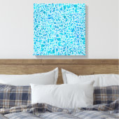 Blue Turquoise Mosaic Glass Til Modern Chic Leinwanddruck (Insitu (Schlafzimmer))